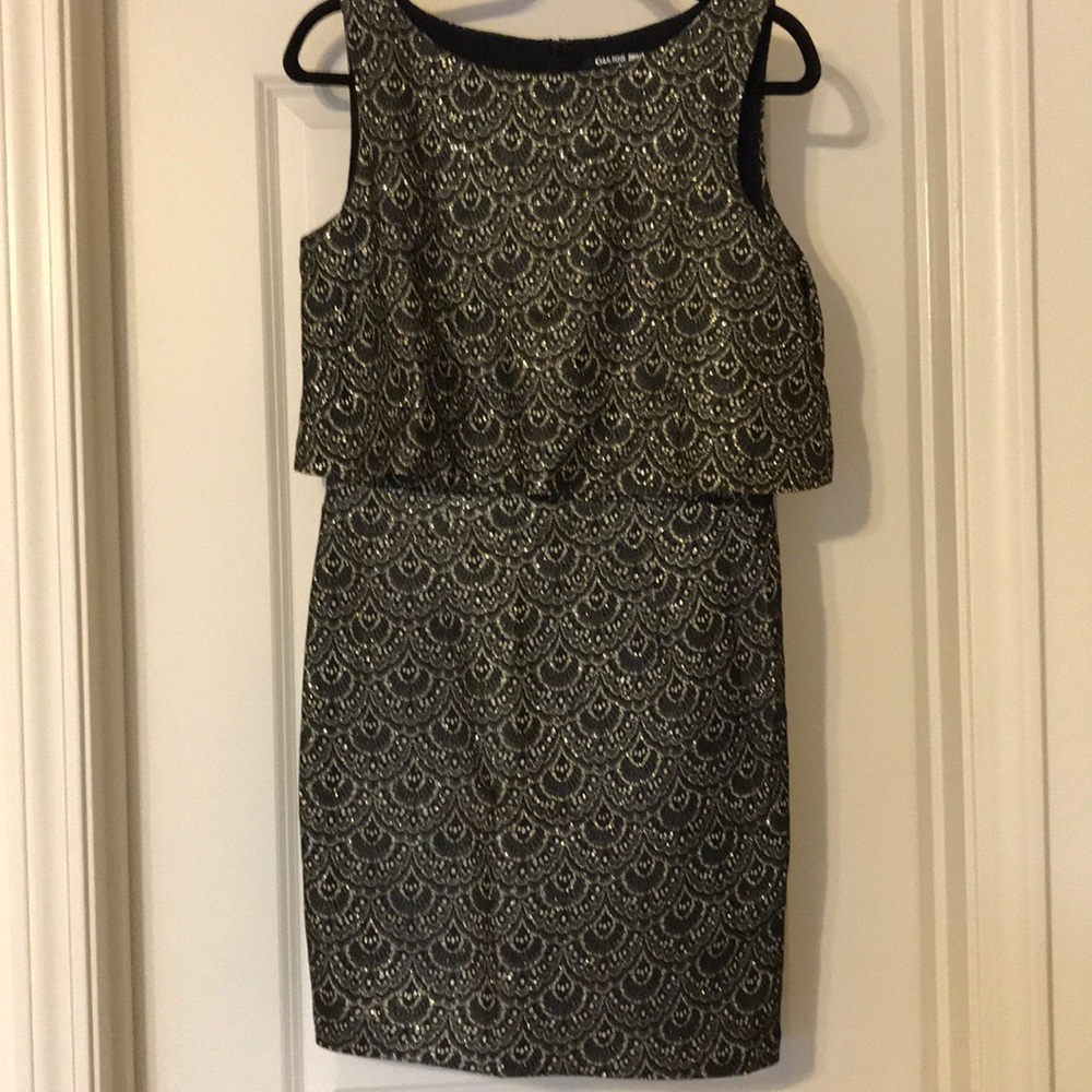 Navy and Gold Cocktail Dress